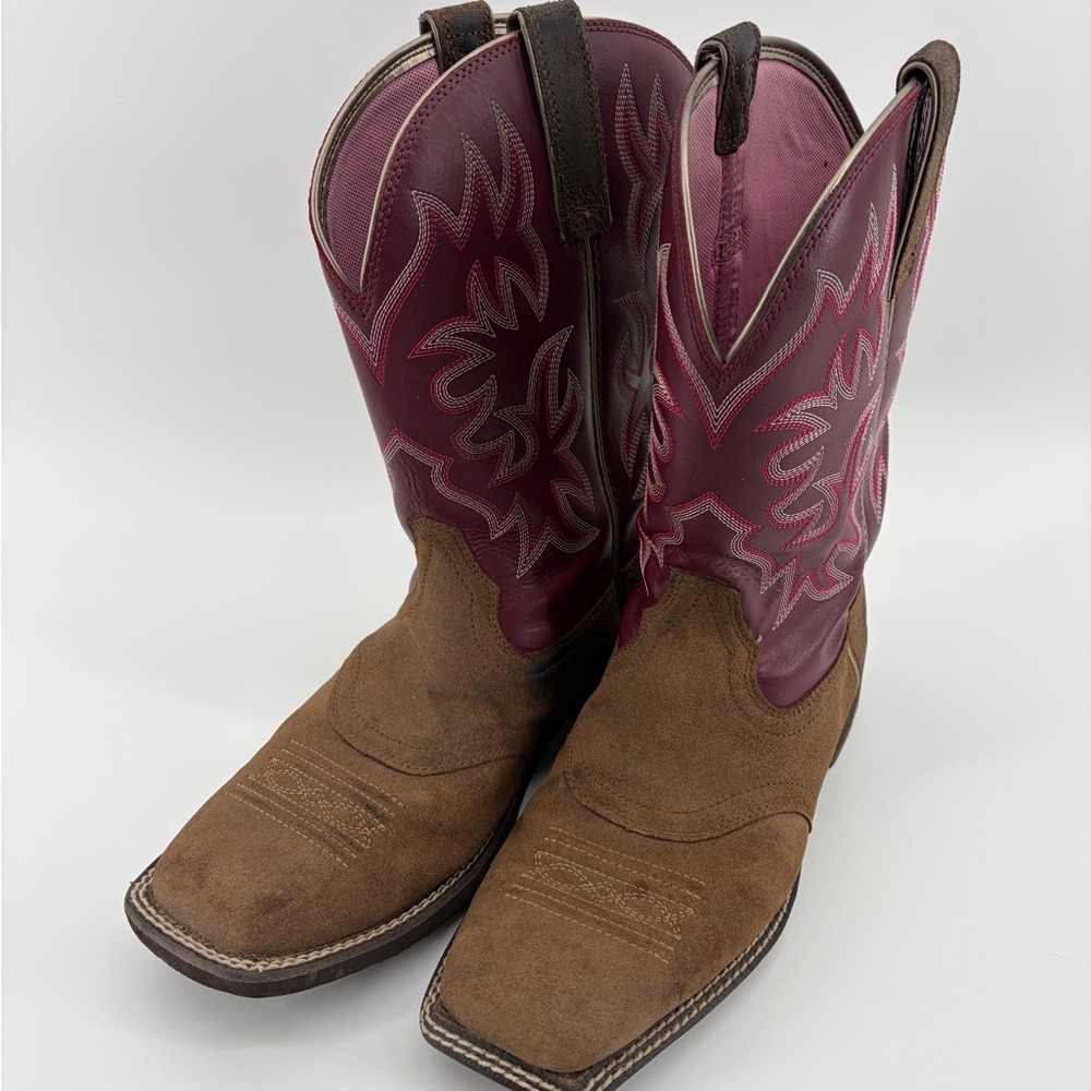 Women's Ariat Delilah Burgundy Purple Size 7.5 Western Boot SEE NOTE